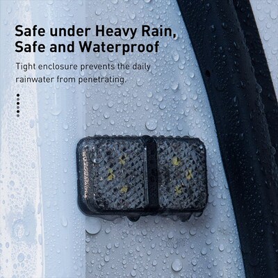 4Pcs 6 LEDs Car Openning Door Warning Light Safety Anti-coll