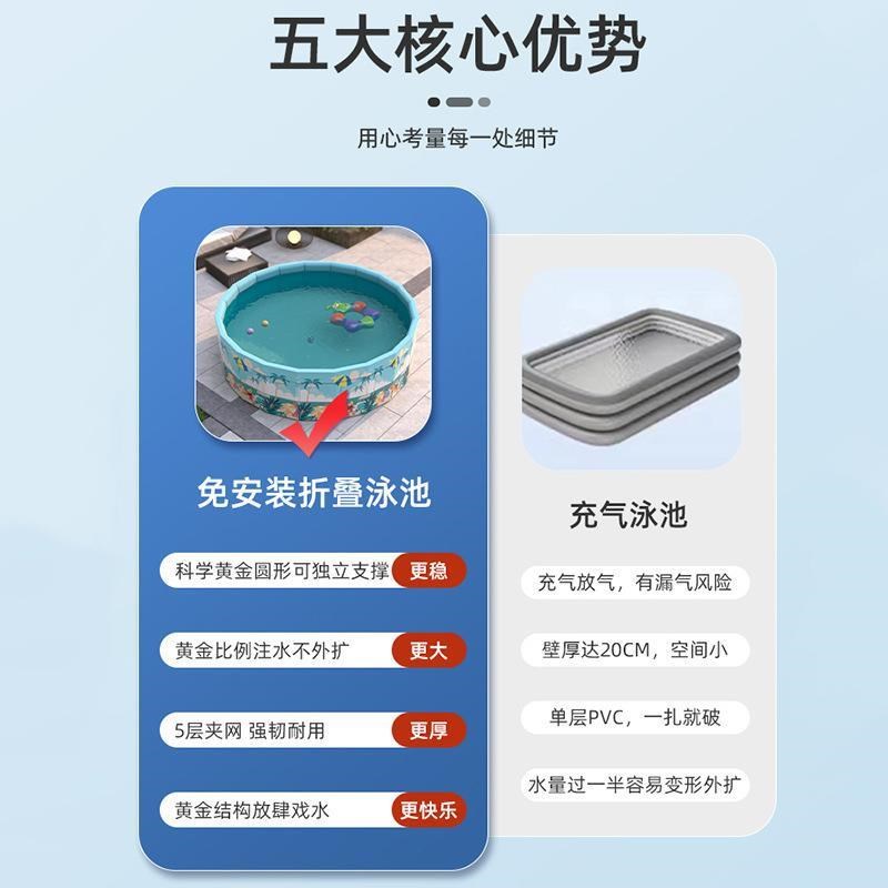 游泳池儿童家用折叠小孩免充气圆形户外支架泳池水池玩具游泳桶