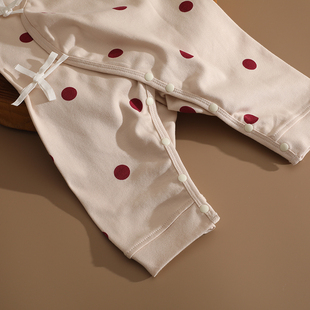 婴姿新生婴儿连体衣春秋刚出生宝宝52码长袖护肚哈衣爬服套装