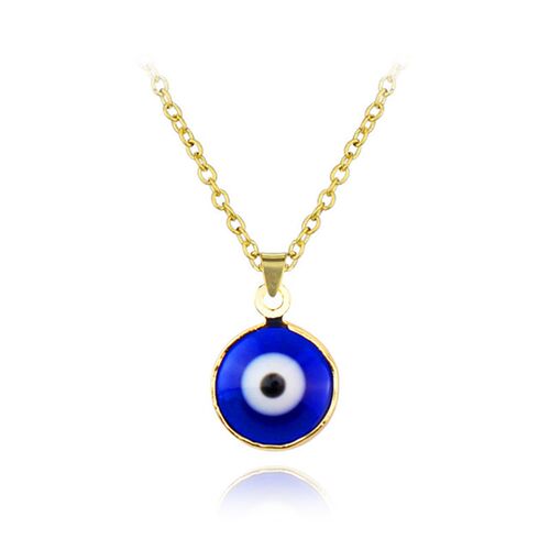 小众高货New Vintage Colorful Lucky Evil Eye Pendants Necklac