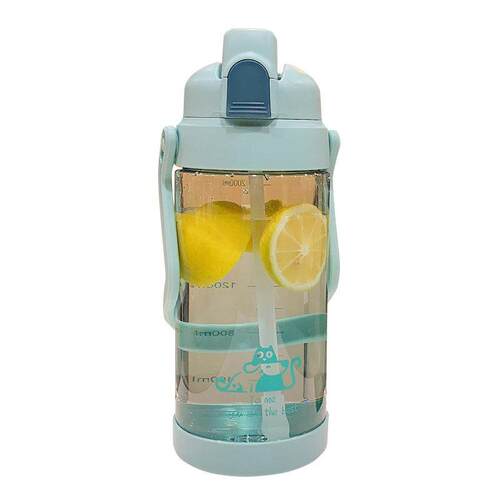 超大容量随手杯户外家用随行塑料杯子学生便携文艺吸管杯防漏水壶