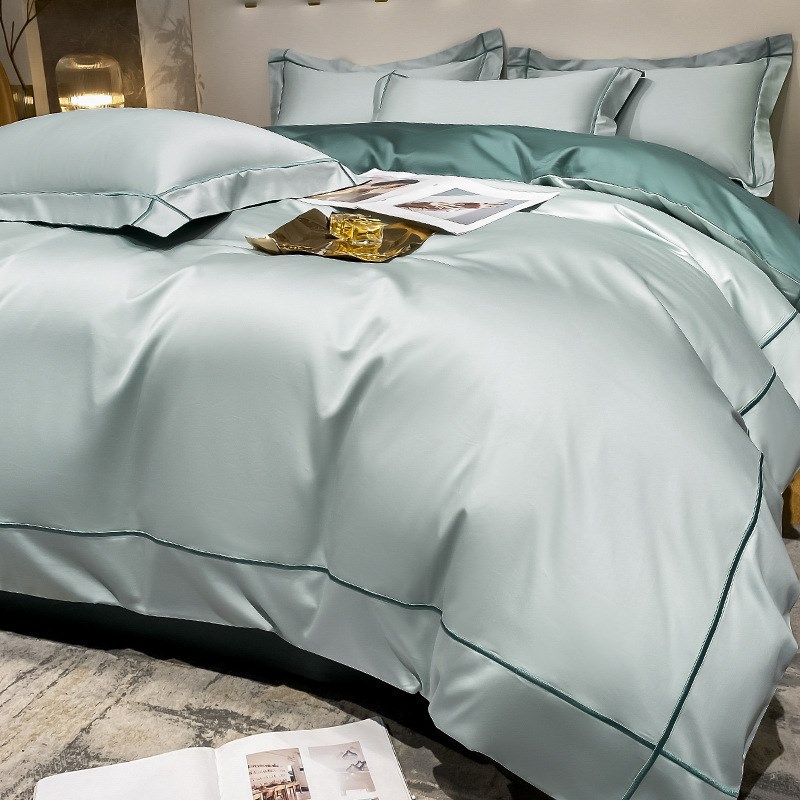 高级感长绒棉四件套轻奢纯棉100全E棉床笠款床单被套床上用品