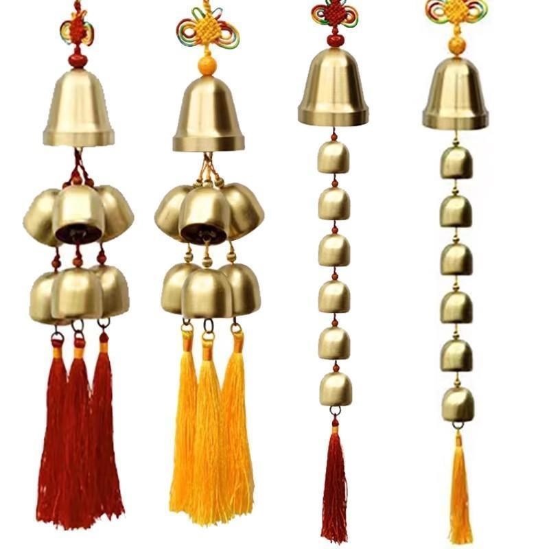 一大六小七个纯铜铃铛风铃挂饰门饰家居店铺阳台挂件金属铜风铃