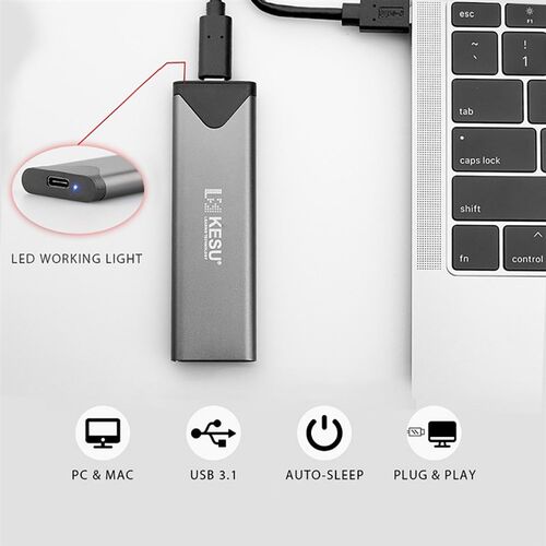 KESU PCIE M.2 NVME SSD Caddy M Key Type C USB 3.1 SSD Case