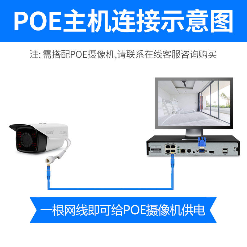 思特佳图 POE网l络硬盘录像机4路 8路家用高清数字NVR监控器主机