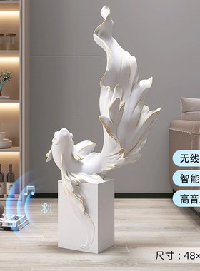 新中式锦鲤客厅大型落地摆件电视柜旁边轻奢大气家居饰品乔迁开业