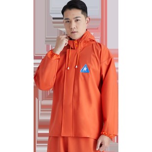 作业分体耐磨耐酸碱PVC背带防暴雨全身外卖骑行 加厚出海雨衣套装