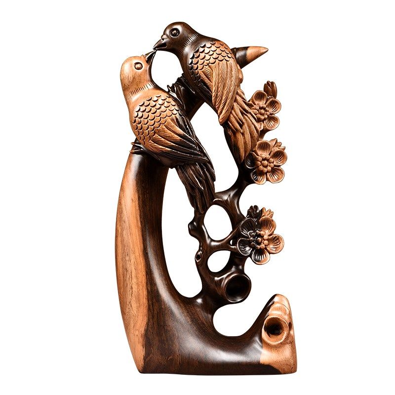 黑檀实木喜上眉梢摆件木雕花鸟摆设客厅装饰品摆件新家乔迁送礼品,家居饰品,桌面摆件,淘宝优惠券,粉丝福利购,淘宝优惠卷
