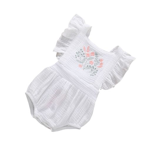 新品0-24M Newborn Infant Baby Girls Flowers Print Ruffles Sh