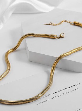 小众高货2024ke Chain Gold plated Choker Necklace for Women P
