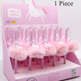 1pc Pink Flamingo Gel Pen Beautiful Plush Swan Pens  School