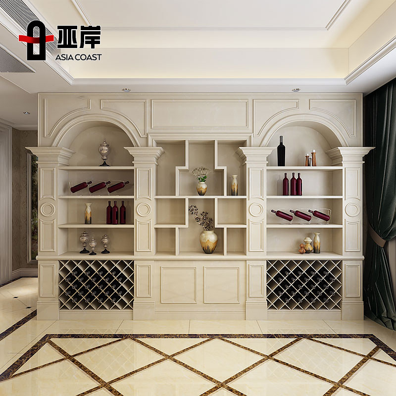 欧式罗马柱石材酒柜垭口门套包边门框大理石雕花拱形门洞装饰定制