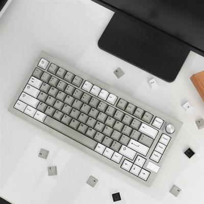 GMK icon 8008灰白个性机械键盘二色键帽Abs小全套樱桃原厂高度