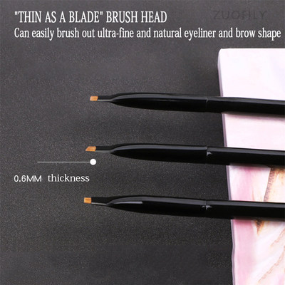 速发3Pcs Super Thin Flat Make up brush Eye brow liner Weasel