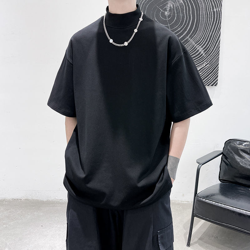 速发Privathinker 2022 Sreetwear Turtleneck Men Tshirt Solid