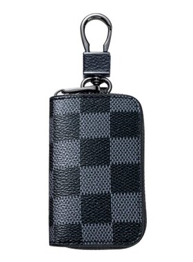 汽车钥匙扣黑色方格商务车载拉链时尚钥匙保护套男女款通用钥匙包