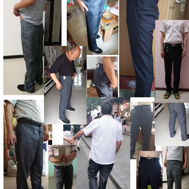 秋冬季中老年男款西裤黑色长裤子休闲裤西装裤高腰深裆大码爸爸装