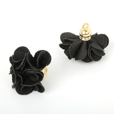 推荐10pcs/lot 3x2.5cm Fabric Flower Tassel Pendants for Keyc