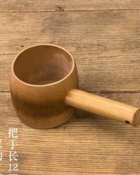 现货天然大号竹节水勺竹舀子水瓢日式竹制木柄水勺楠Y竹打水勺厨