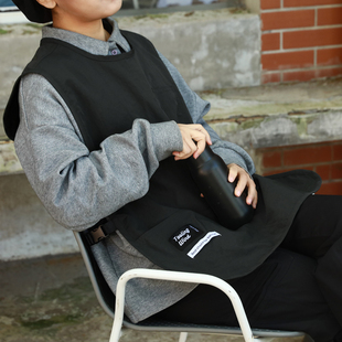 高级咖啡师围裙新款餐饮奶茶店短款马甲工作服定制logo印字