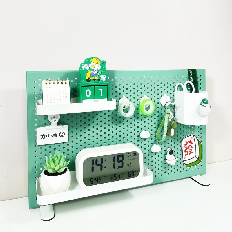 XXP4铁艺可立支架桌面洞洞板免打孔置物架办公Q书桌收纳架装饰展