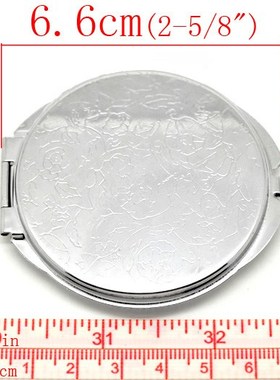 Compact-Mirror Flower-Carved Make-Up Silver 1PC New Espelho-