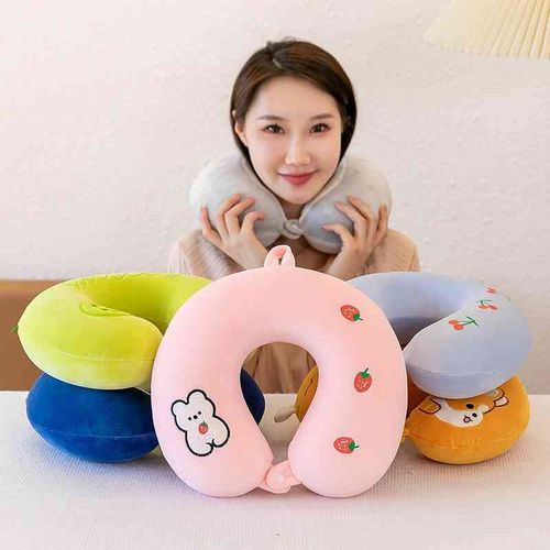 记忆棉护颈枕头型枕头脖子颈椎靠枕卡通午睡飞机火车睡觉神器