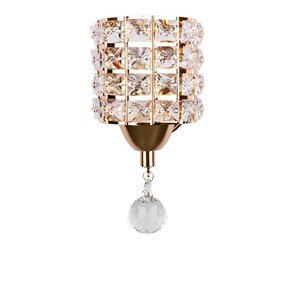 Modern Style Wall Lamp Cylinder Crystal Wall Light Holder Wi