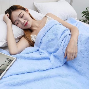 沐凡全棉毛巾被加厚老式毛毯单人双人素色提花空调被四季居家