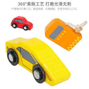 玩具儿童d立y手工汽车模型车益智i木制作轨道积木仿真工程小体质