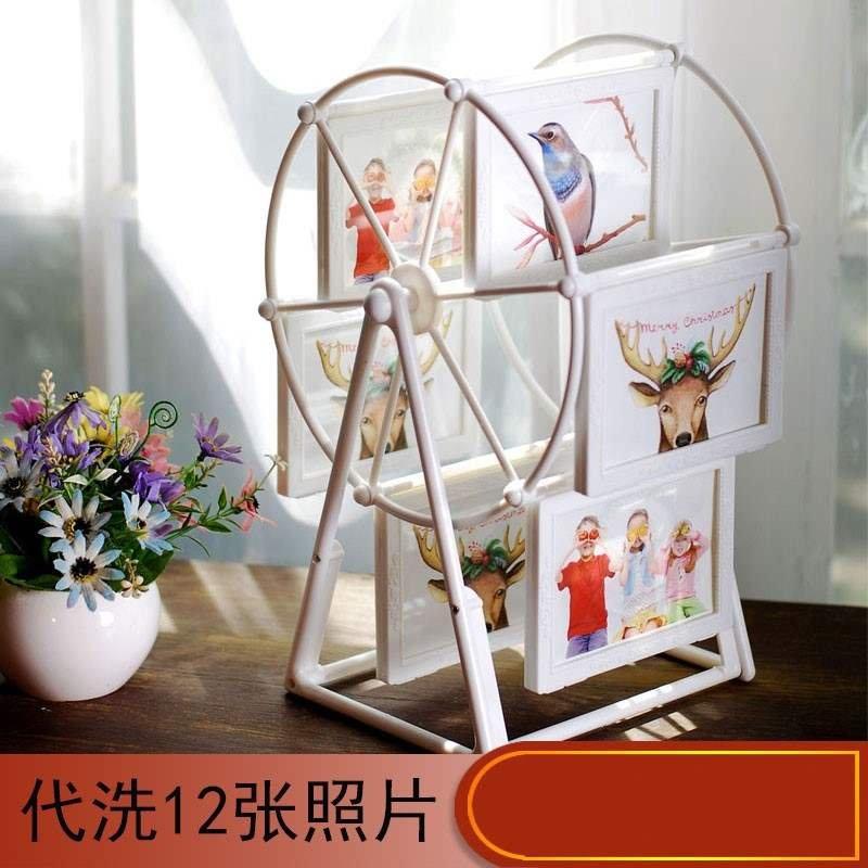 洗相片带相框摆台多张组合好看的相框照片冲m印加相框宝宝周岁摆