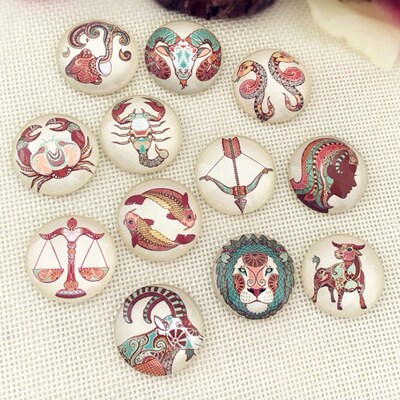 *12 constellation Different Styles glass Mosaic Printed Pict