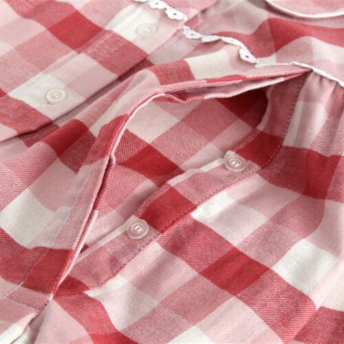 孕妇秋冬纯棉月子服色织绒布x家居服睡衣套装 长袖长裤哺乳服全棉