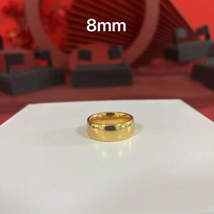 金包银泥鳅背古法戒指男女款素圈时尚光圈对戒送男生日情人礼首饰