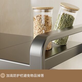 可伸缩厨房置物架微波炉烤箱架子家用双层台面桌面电饭锅支架收纳