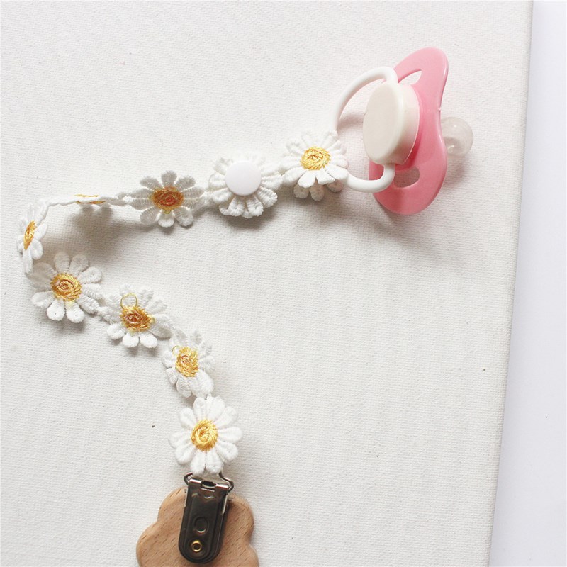 推荐Baby Pacifier Clip Chain Daisy Lace Anti-lost Pacifier-封面