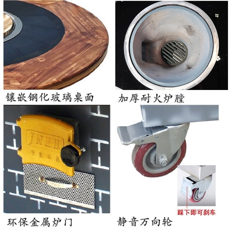 速发柴火鸡地锅鸡专用灶烧燃气烧炭大铁锅灶台户外铁锅炖灶台桌