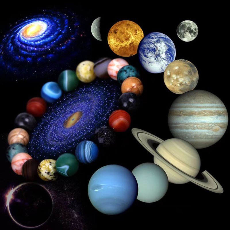 现货星球手链手男潮串宇t宙星系太阳系八大行星学生闺蜜女情侣饰