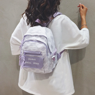 简约小双肩包女2023新款大学生书包女生休闲旅行妈咪逛街轻便背包