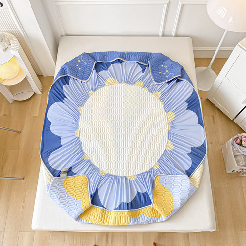 2023新款冰丝乳胶凉席床笠款三件套单件夏季天儿童可水洗床罩凉垫