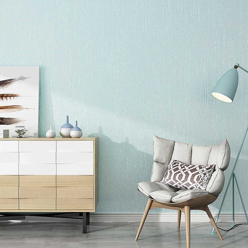 无纺布自粘墙纸亚麻加厚纯素色温馨卧室客厅家用自贴壁纸