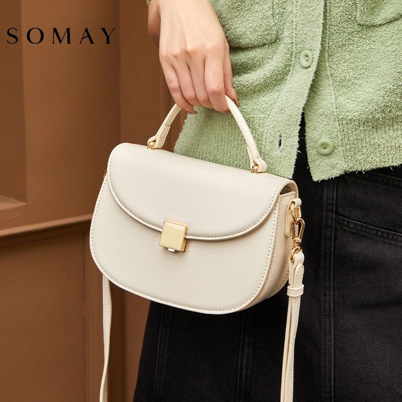 马鞍包包2024新款夏季小包女百搭单肩斜挎包小众流行手提白色女包