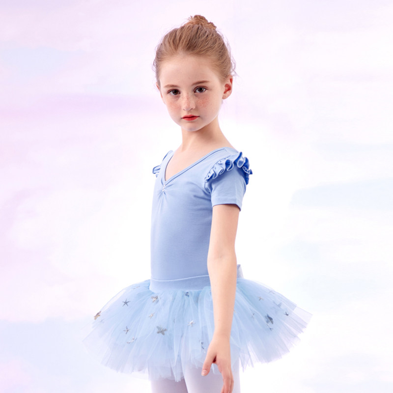 现货儿童舞蹈服女夏o季分体跳舞服装幼儿中国舞练功服短袖女童芭