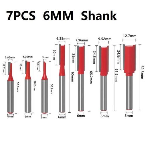 现货Router Bits Set 6-20mm 1/4'D' Shank Double Flute Stra