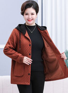 妈妈春秋外套洋气200斤新款中年女秋季休闲风衣中老年人秋装上衣