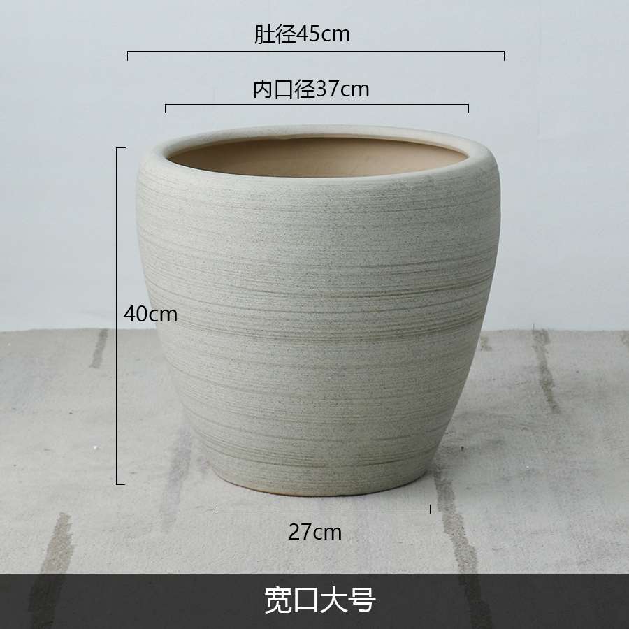 新厂促宽口特大号陶瓷花盆大口径30cm以上种树大码简约户外家用品