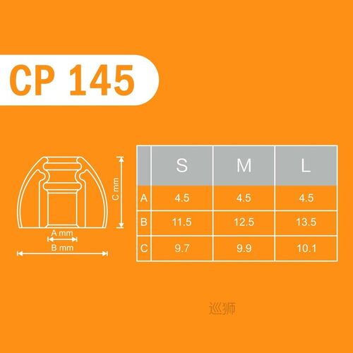 DUNU SpinFit CP145 Patented Silicone Eartips for Replacement