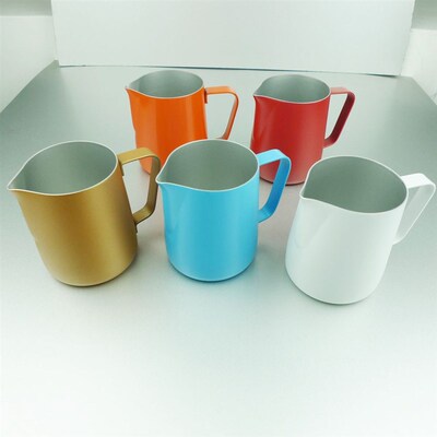 Stainless Steel Pitcher Coffee Pitcher Milk Frothing Jug Pul