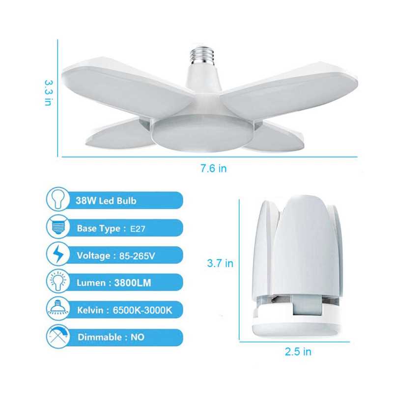 2e2 New Super Bright LED 38w FoldableR Led T2lesco