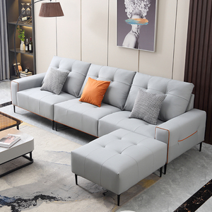 现货速发北欧猫抓科技布沙发简约现代客厅家具小户型家用直排布艺